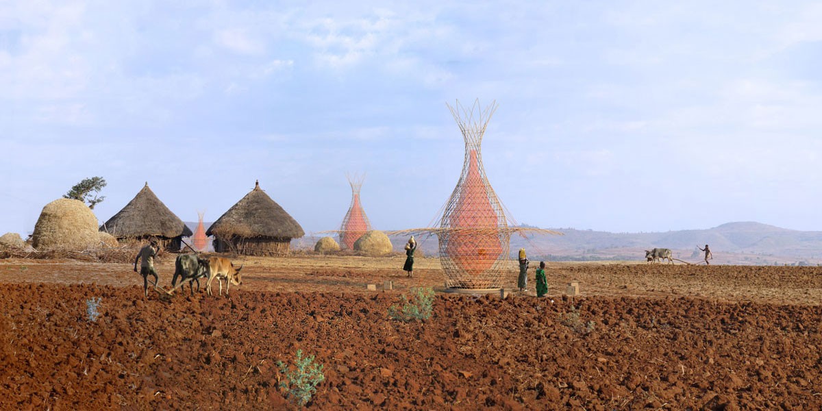 Warka Water, la torre de bambú para combatir la sequía