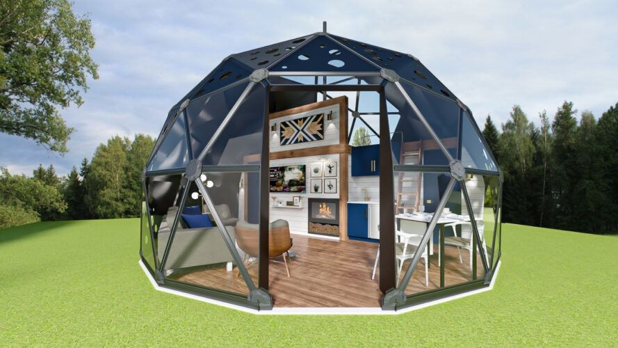 Tiene forma de cúpula espacial