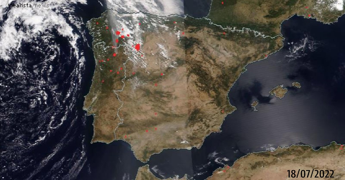 El time lapse de los incendios en España este verano