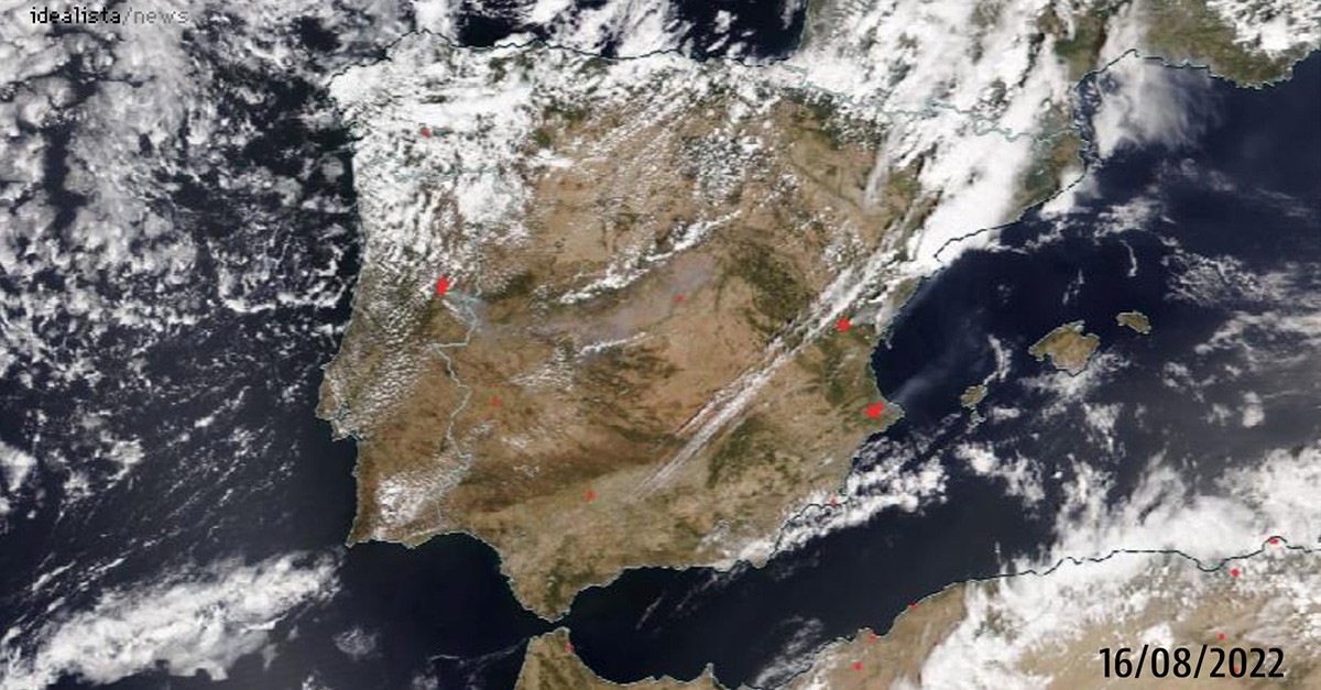 El time lapse de los incendios en España este verano