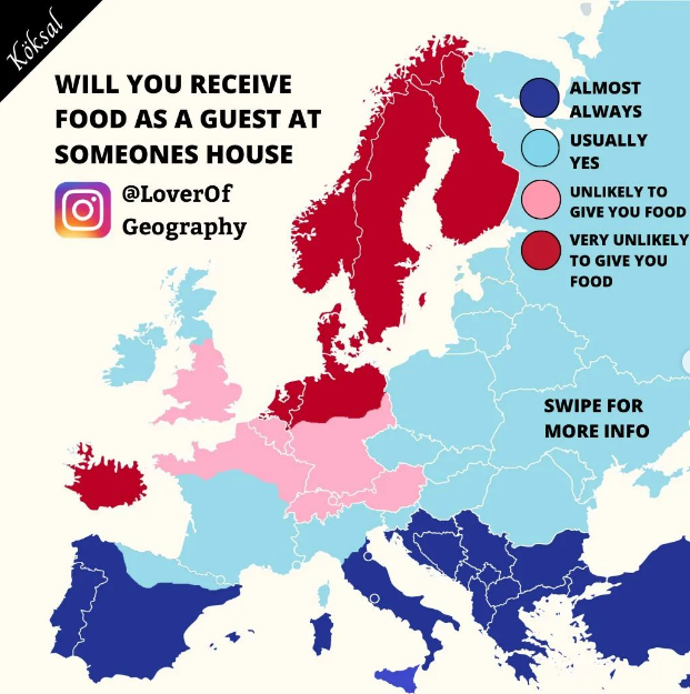 En Suecia no te invitan a comer, pero en Portugal necesitarás un protector de estómago