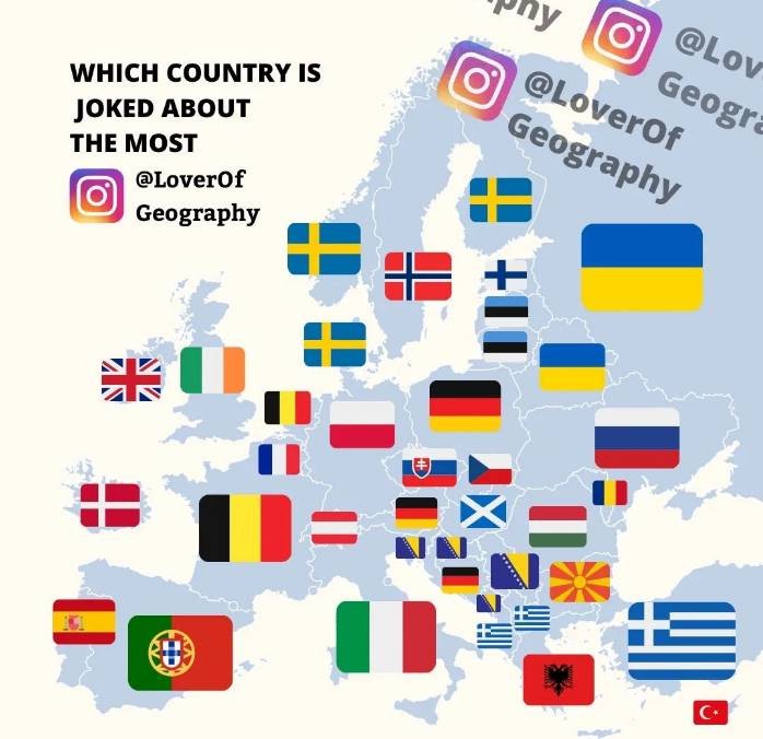 De qué país se ríe en cada parte de Europa