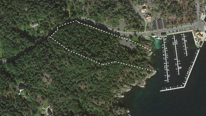 Imagen aérea de la ubicación de las Movikheien Cabins