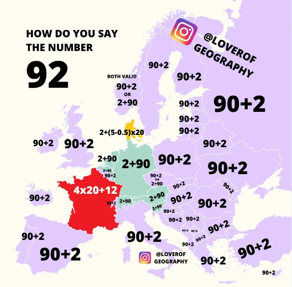 Cómo se dice 92 en diferentes idiomas