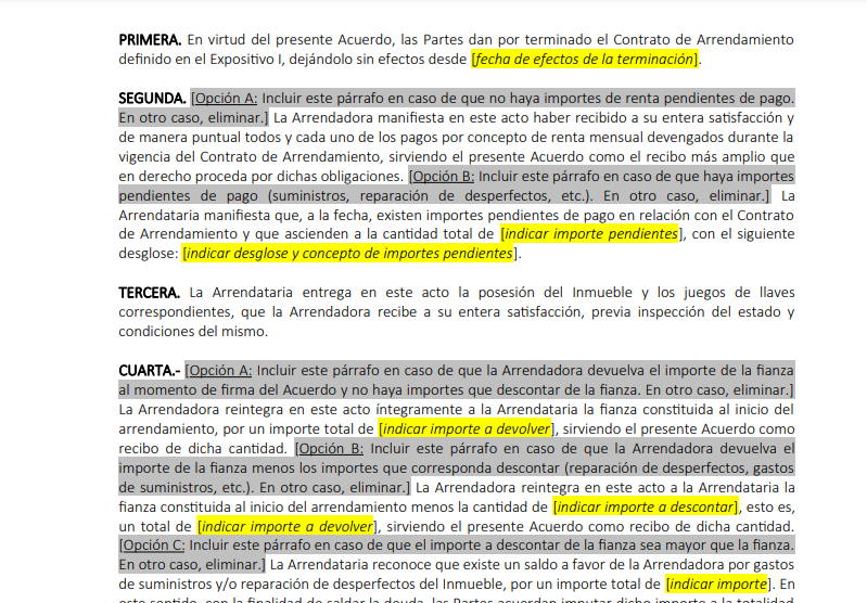 Documento entrega de llaves