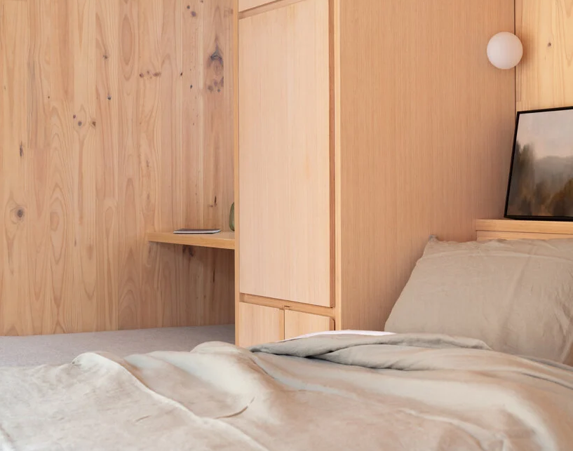 Dormitorio principal de la tiny house Minima