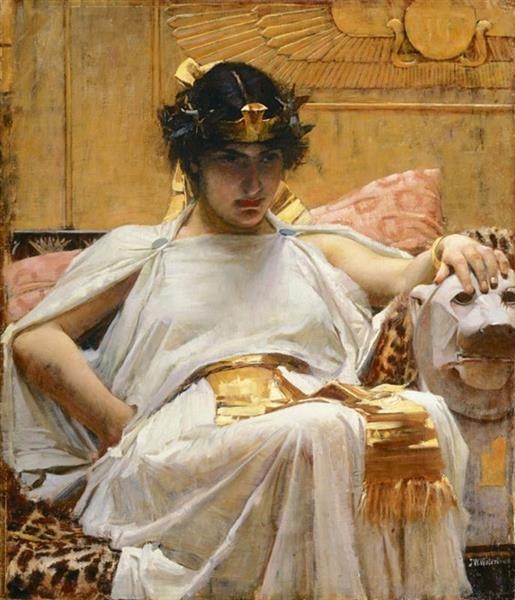 Detalle del cuadro Cleopatra, pintado por John William Waterhouse en 1888