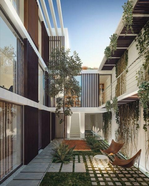 Patio interior de la villa de lujo en Mijas