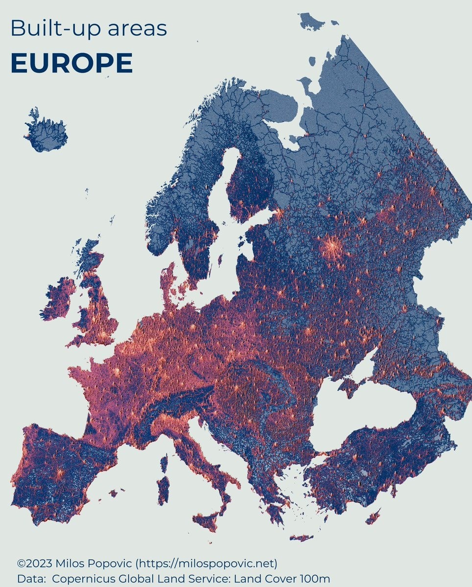 Zonas construidas en Europa