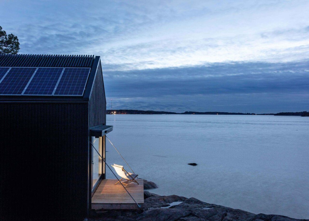 Cabaña al atardecer