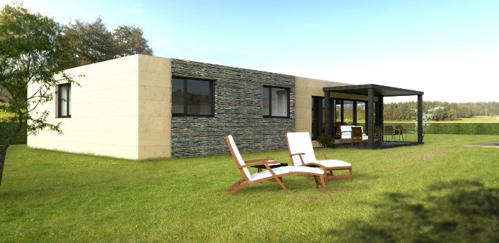 Casa prefabricada de hormigón de una sola planta