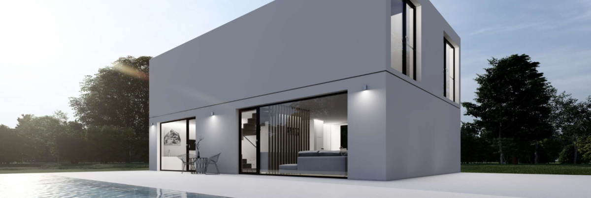 Exterior casa-container dos plantas