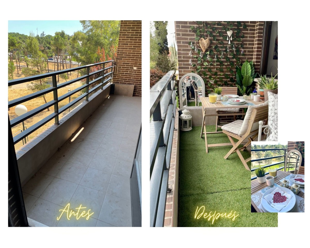 Antes y después de una terraza