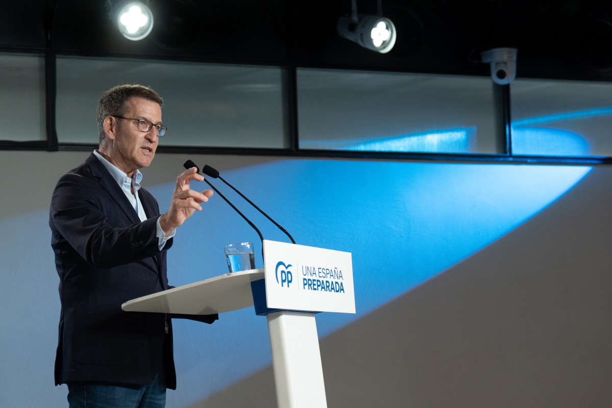 El presidente del PP, Alberto Núñez Feijóo, participa en un acto sectorial del Partido Popular sobre economía, en Casa Seat, a 26 de junio de 2023, en Barcelona, Catalunya (España).