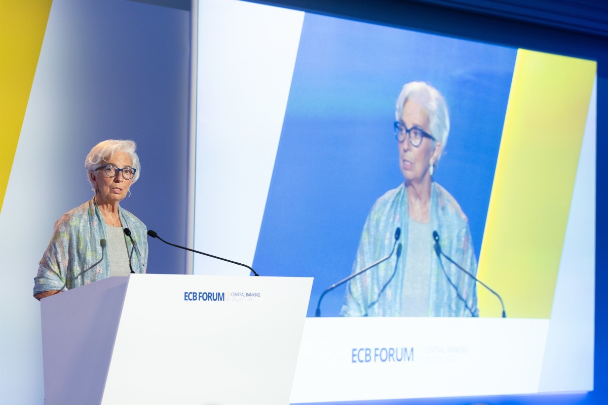 Lagarde en el foro de Sintra (Portugal)