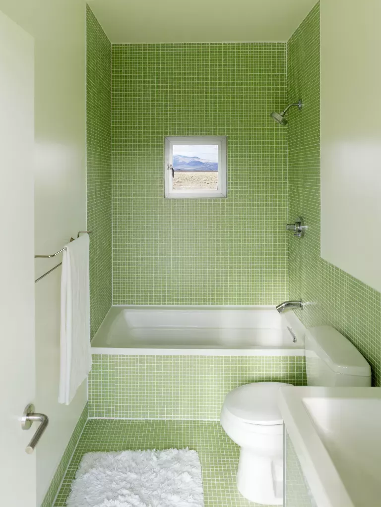 Cuarto de baño en color verde