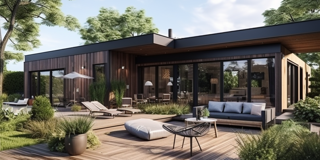 Render de una casa prefabricada