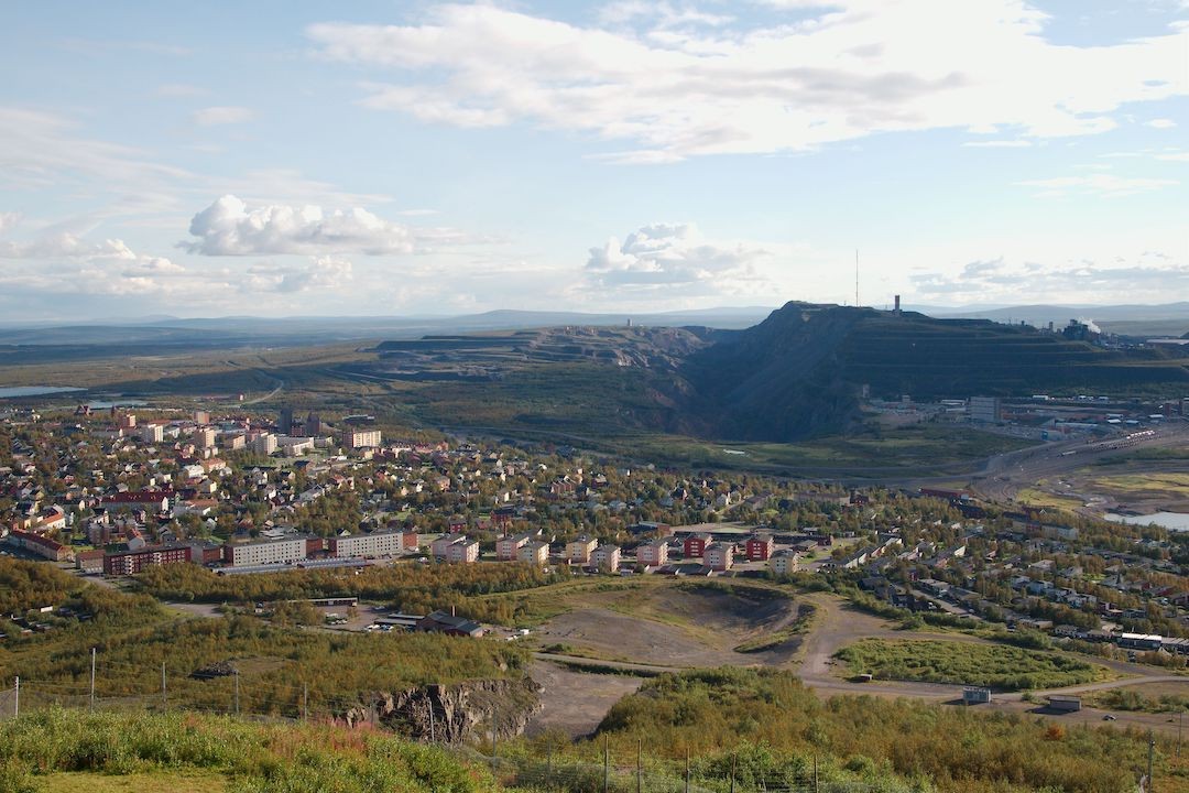 vista aérea da cidade de Kiruna