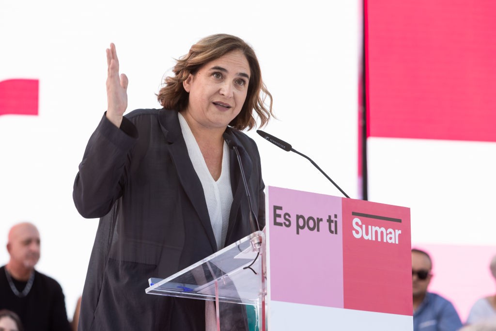 Ada Colau durante un acto por Sumar
