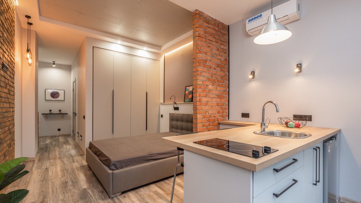 cucine con isola a muro