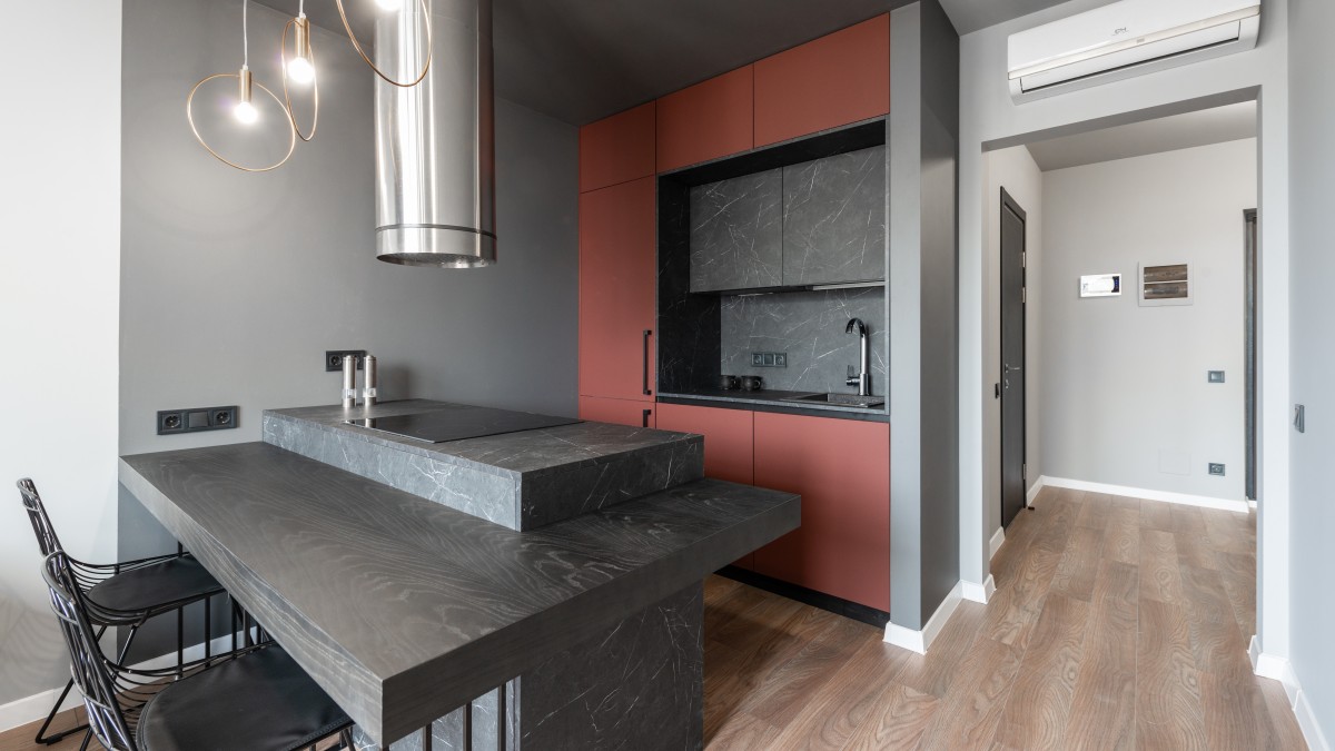 cucine con isola a muro