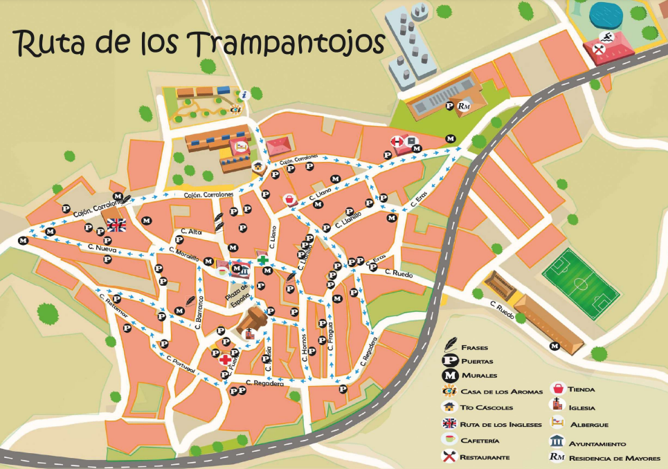 Mapa de los trampantojos de Romangordo