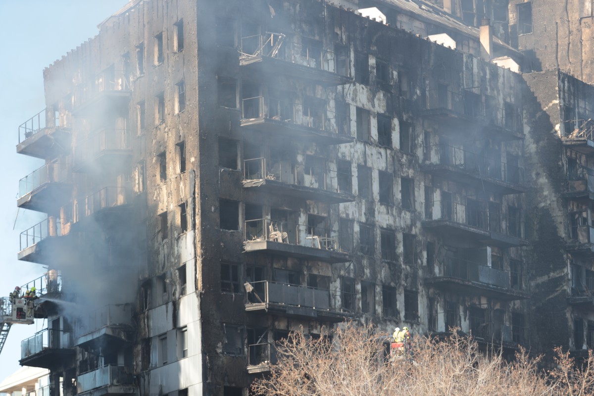 Incendio de un edificio en Valencia
