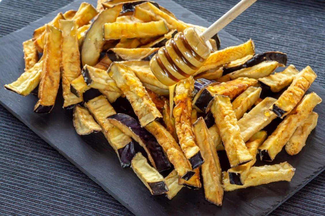 Berenjenas fritas con miel