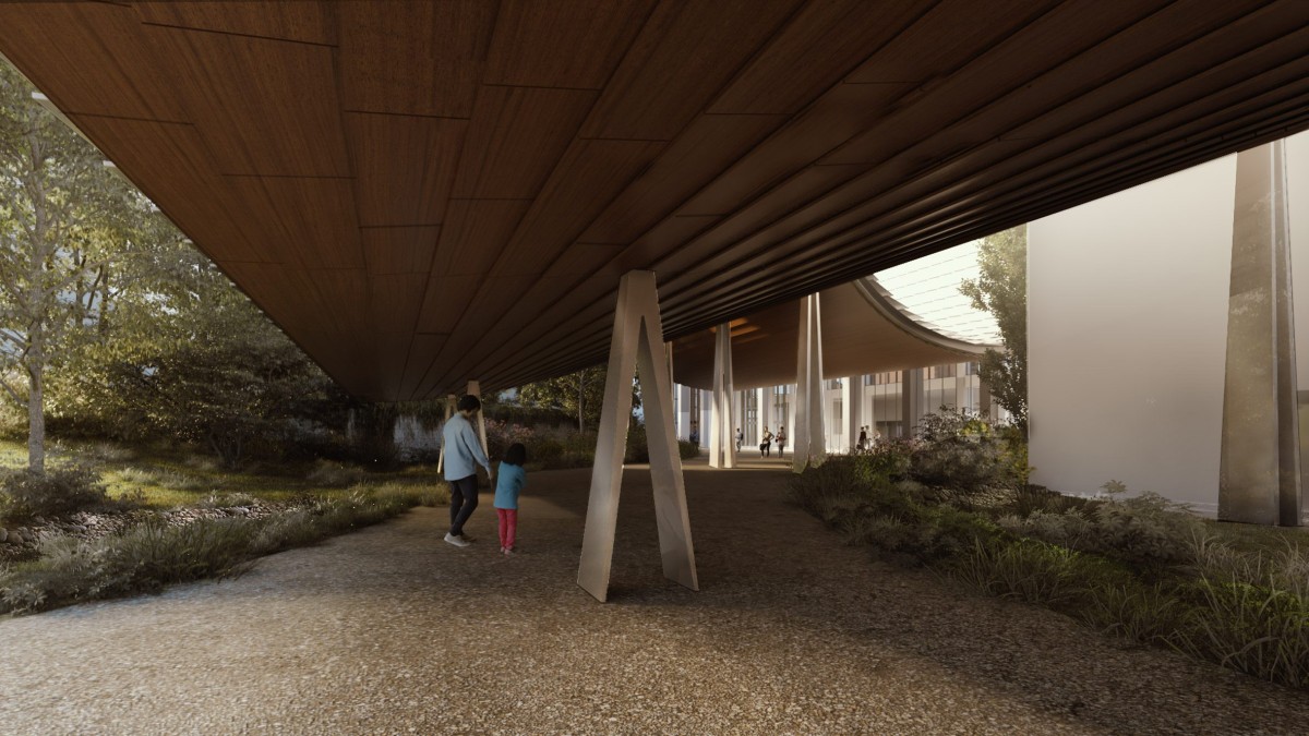 Con el diseño de la cubierta se busca maximizar la conexión entre el edificio original y su entorno natural.