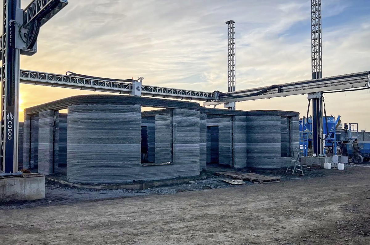 Casa impresión 3D durante la construcción