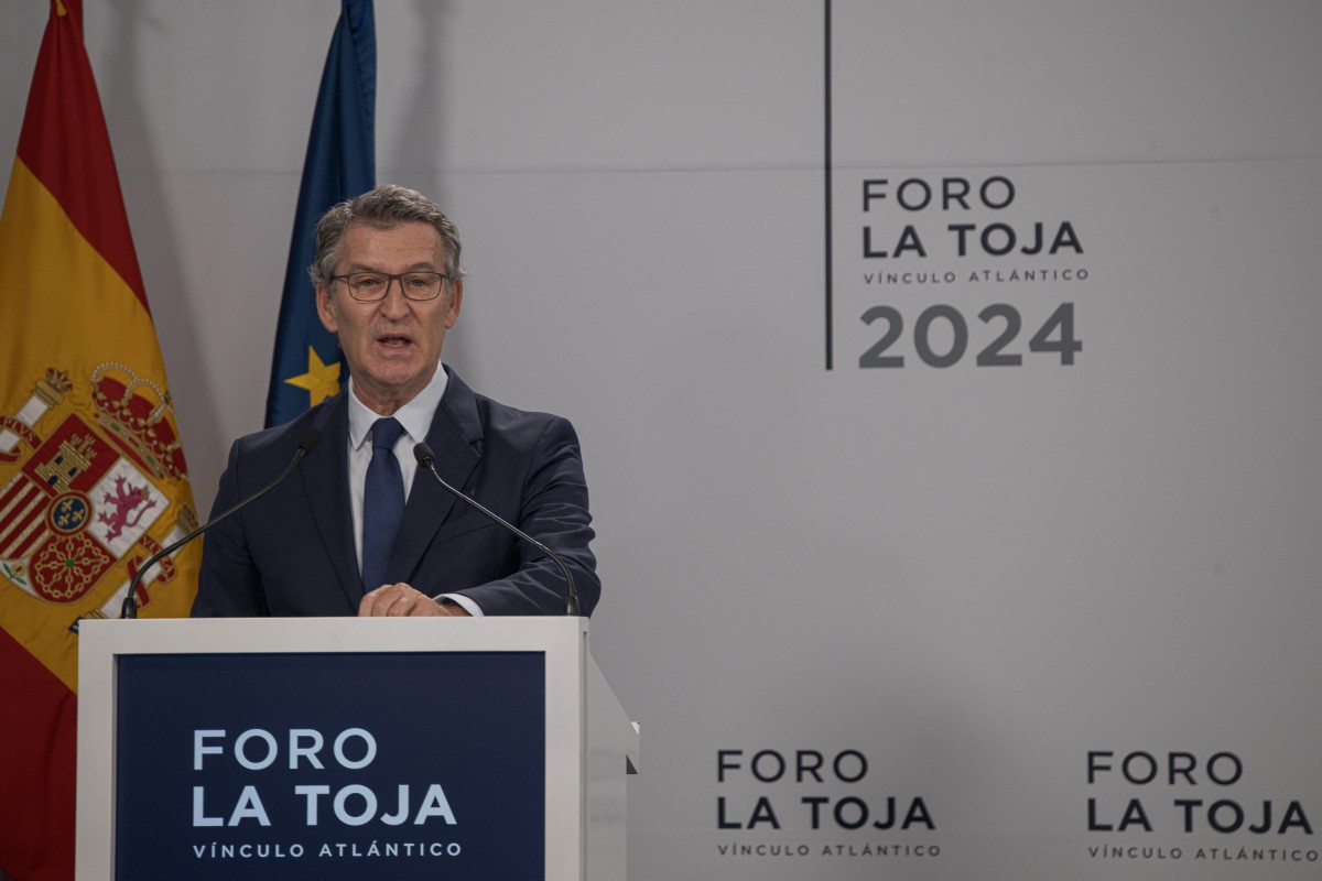 Alberto Núñez Feijóo este viernes en el Foro la Toja.