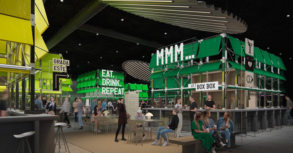 Mercado gastronómico del Estadio Santiago Bernabéu, Madrid. 