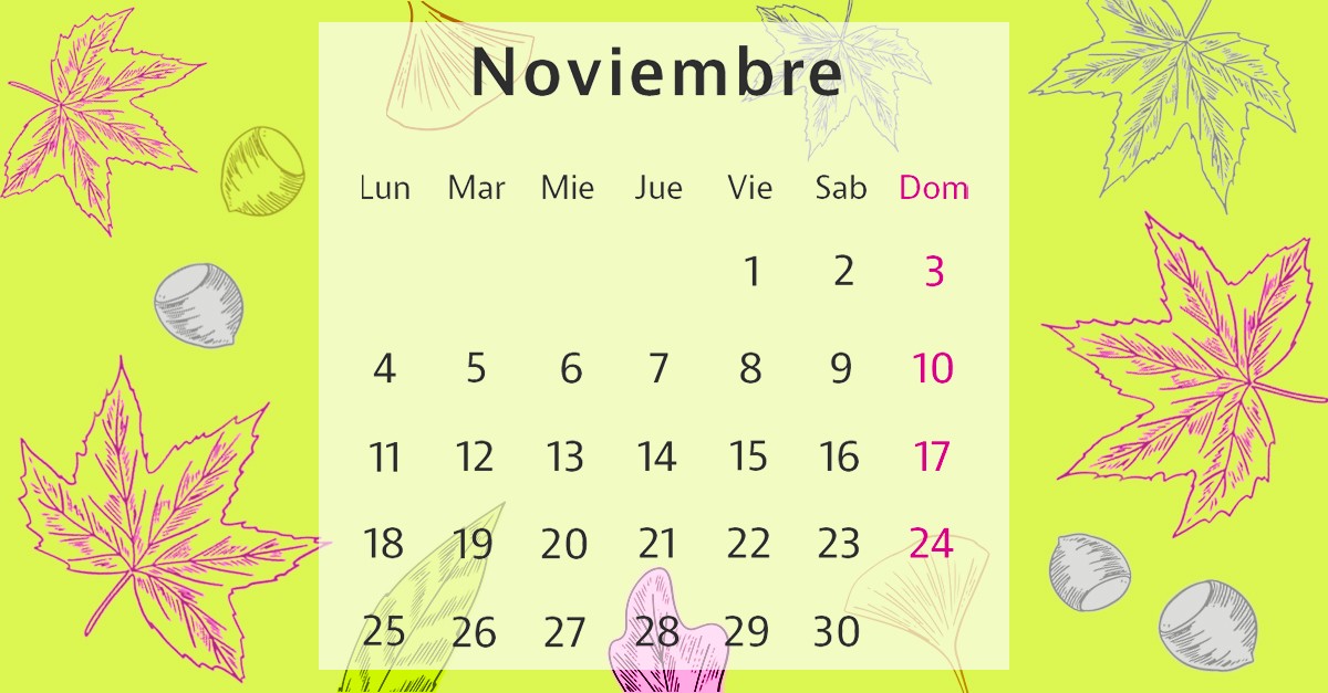 Calendario noviembre 2024