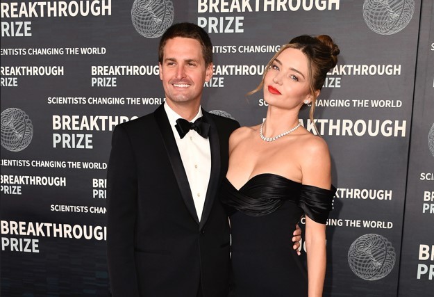 Evan Spiegel y Miranda Kerr