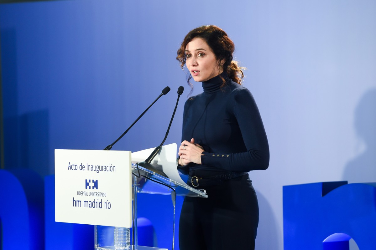 La presidenta de la Comunidad de Madrid, Isabel Díaz Ayuso, este jueves en un acto en Madrid.