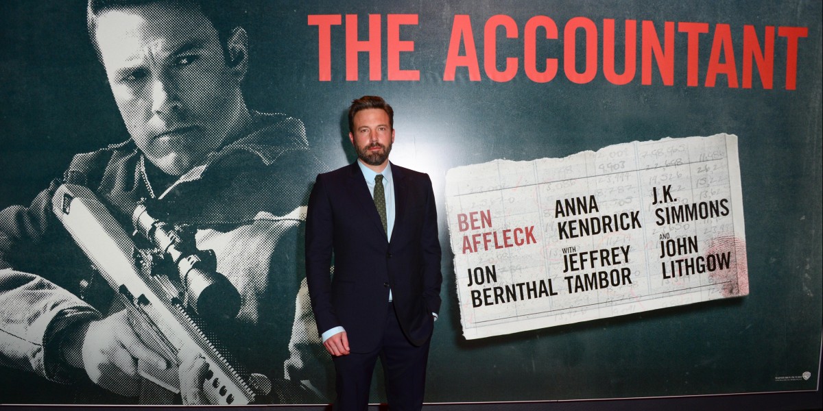 Ben Affleck en la presentación de 'El Contable'