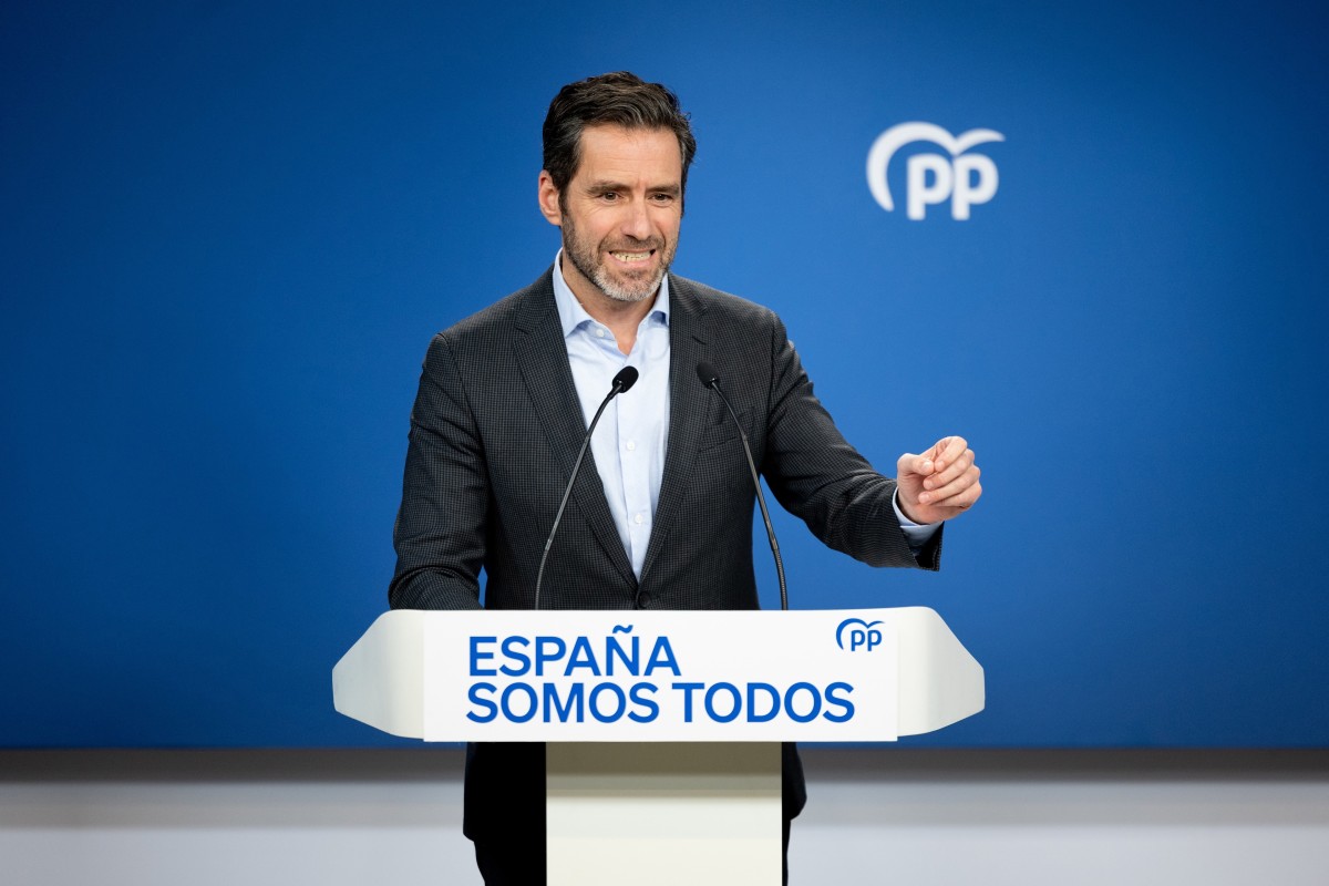 El vicesecretario de Cultura y portavoz del Partido Popular, Borja Sémper, durante una rueda de prensa posterior a la reunión del Comité de Dirección del Partido Popular, en la sede nacional del PP, a 7 de enero de 2024, en Madrid (España).