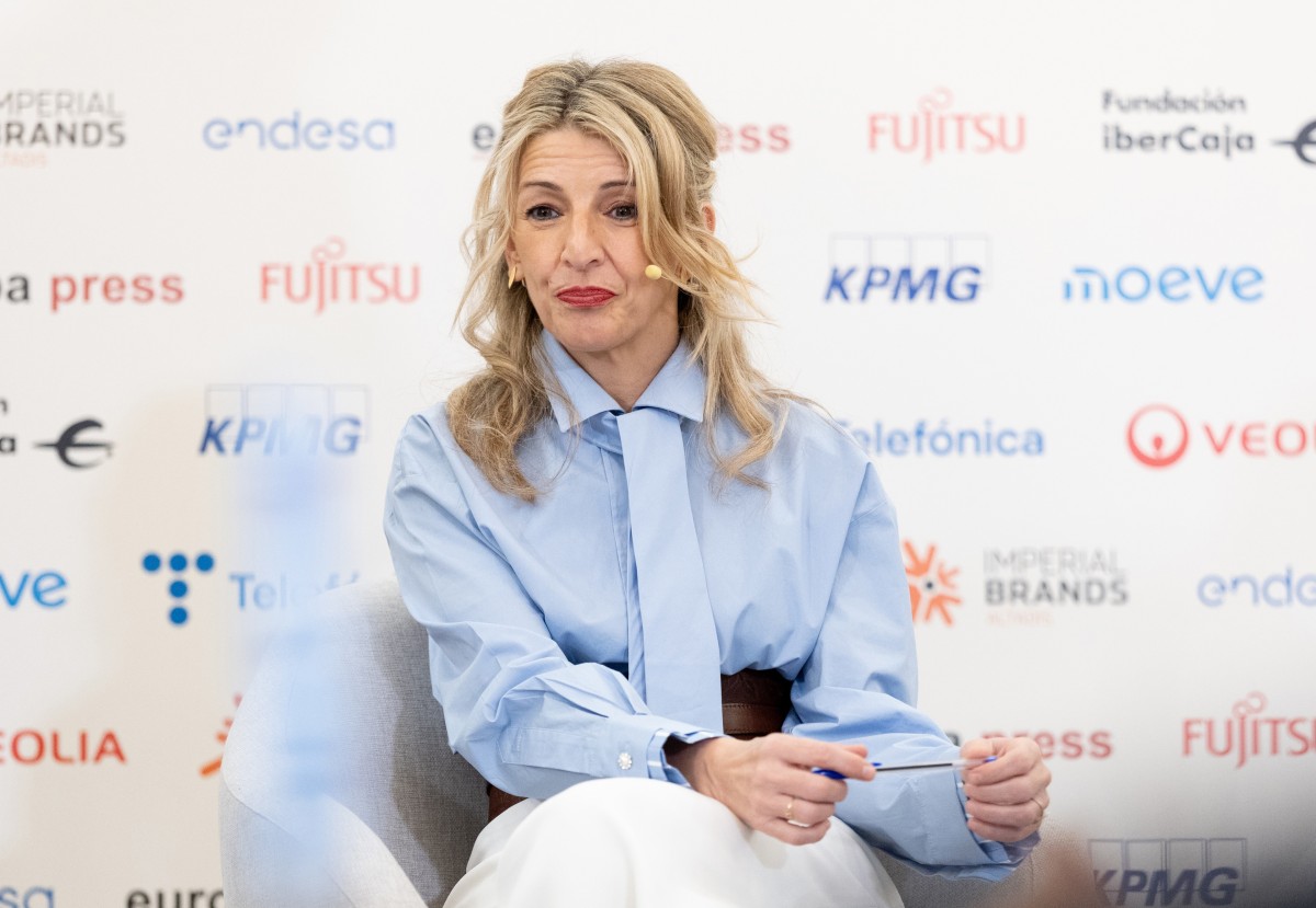 La vicepresidenta segunda y ministra de Trabajo y Economía Social, Yolanda Díaz, protagoniza un Desayuno Informativo de Europa Press, en el Hotel Intercontinental, a 27 de enero de 2025, en Madrid (España).