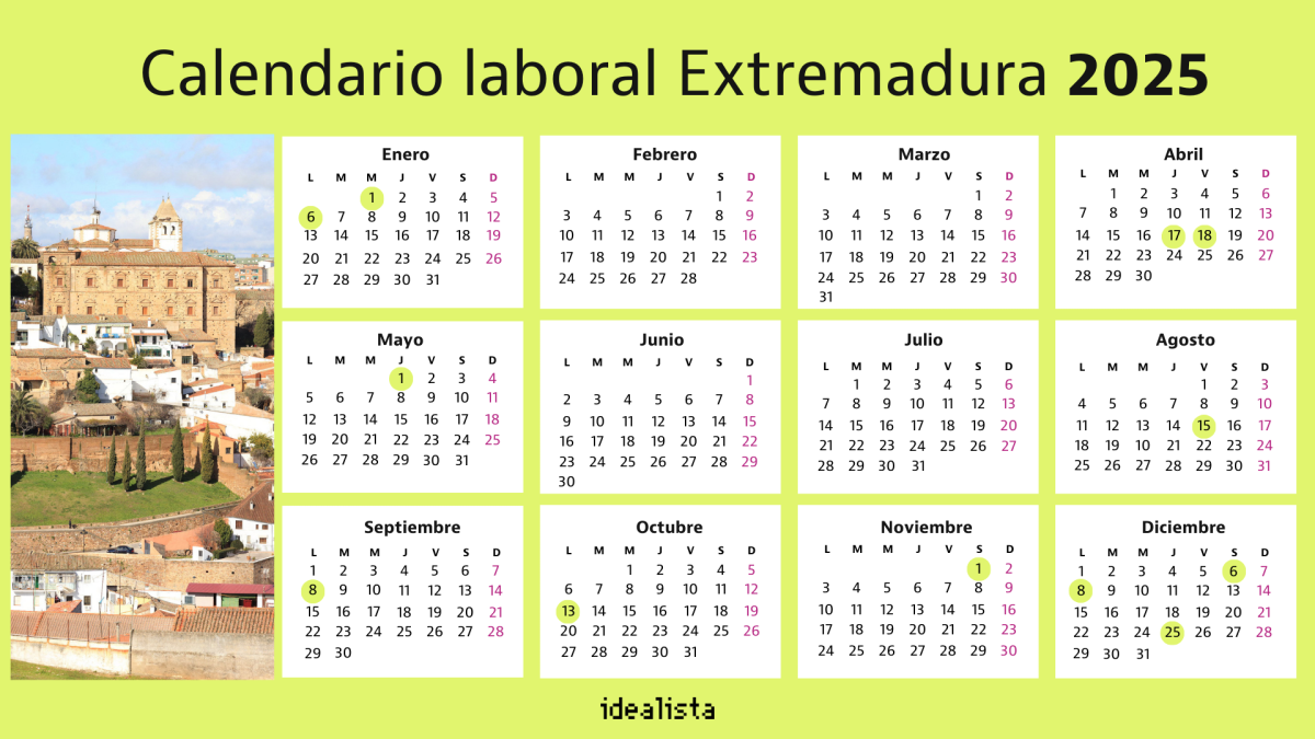 Calendario laboral Extremadura 2025