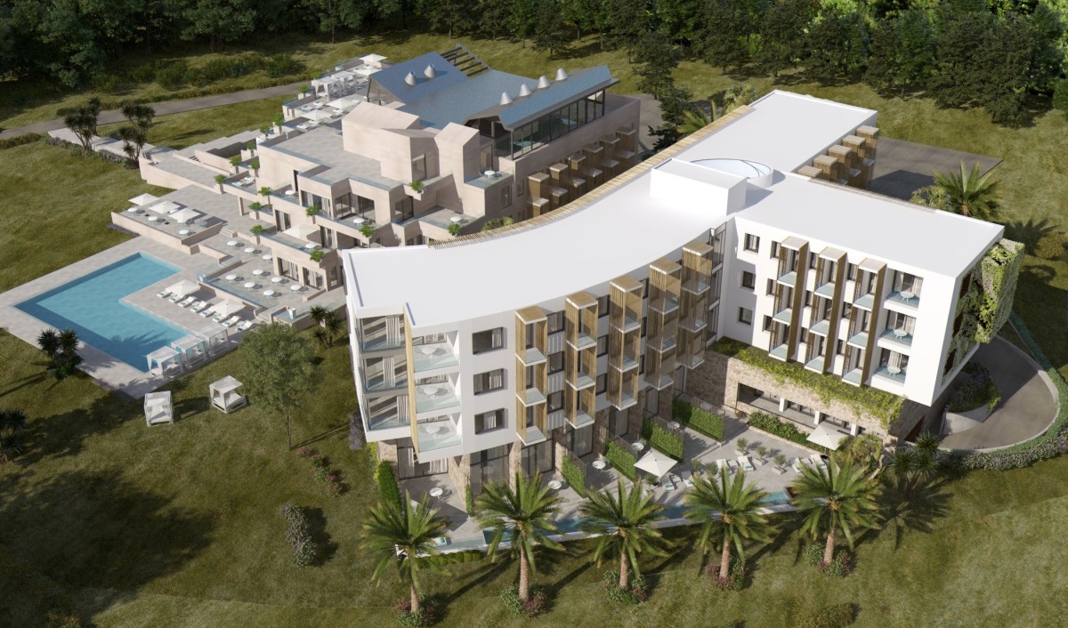 Maqueta del nuevo hotel que Meliá y Summun Hotel Group abrirán en Santa Ponça en 2026.