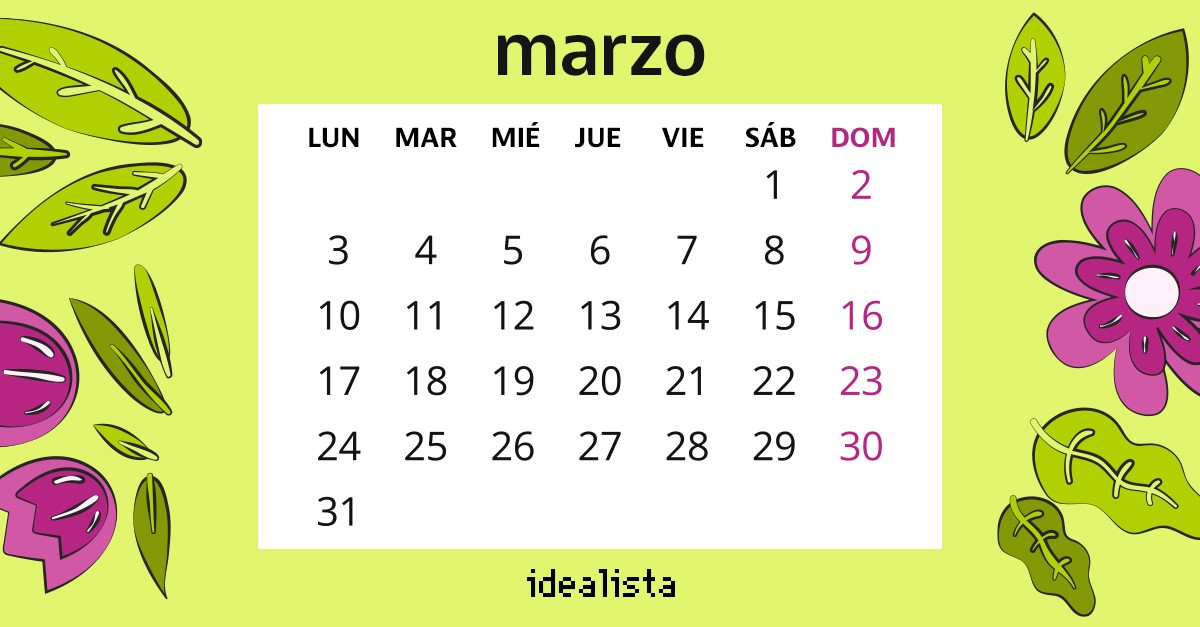 Calendario marzo 2025