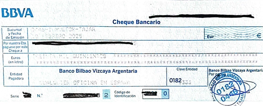 cheque nominativo pago compra vivienda