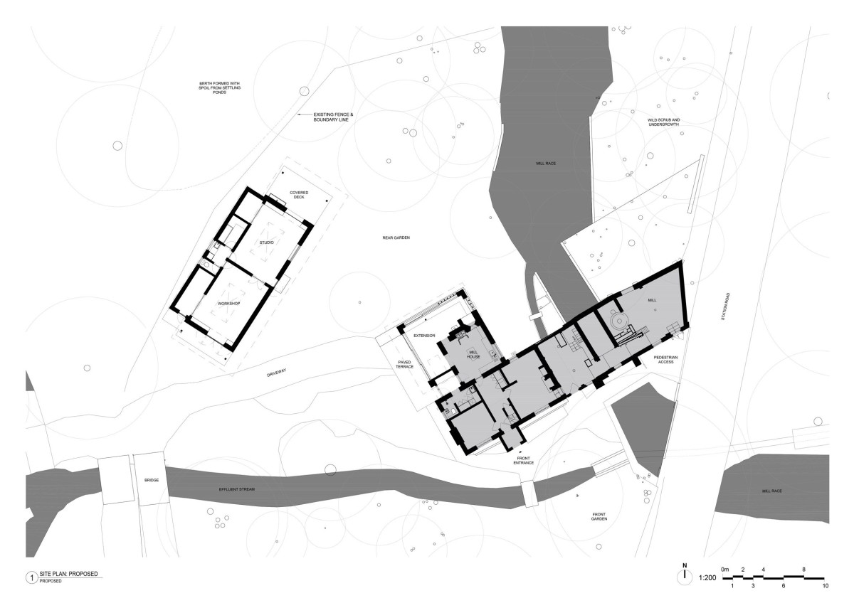 En la planta se puede apreciar el conjunto formado por el molino, la casa del molinero y el anexo.