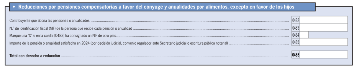 Casilla alimentos cónyuge renta 2024