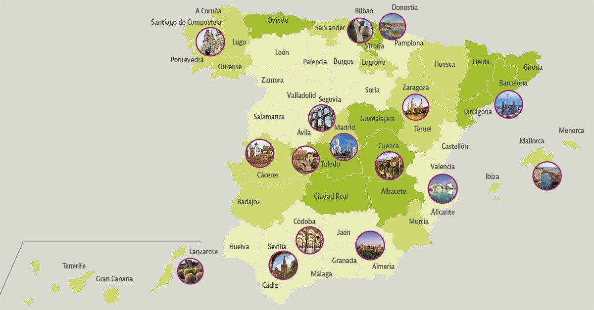 Harta turistică a Spaniei