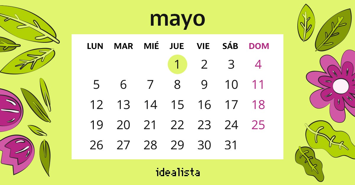 Calendario mayo 2025