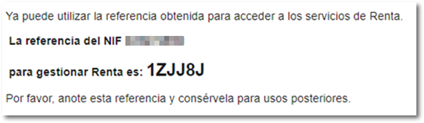 Número de referencia renta 2024 Número de referencia renta 2024