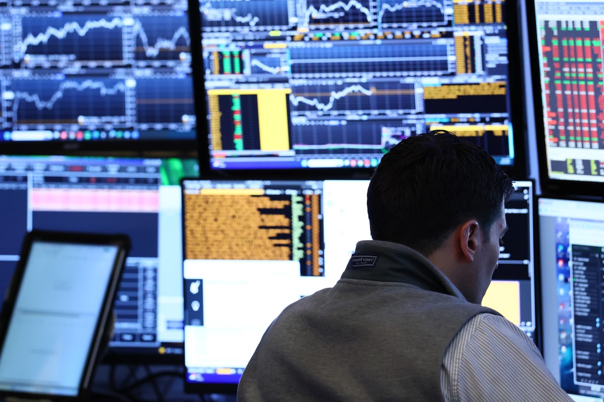 Broker de bolsa en Wall Street