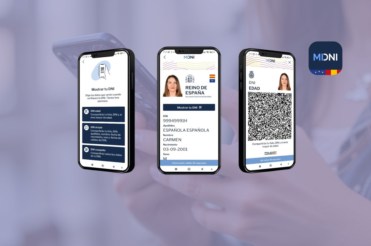 App MiDNI funcionando en un smartphone