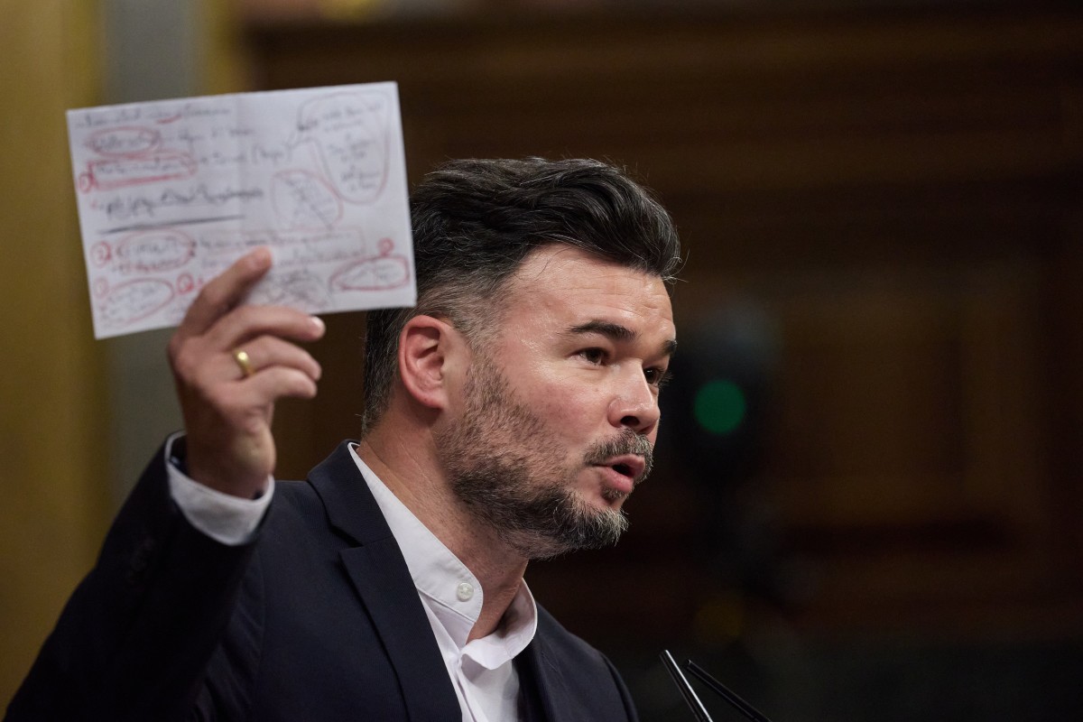 ERC pide al Gobierno que acelere la tramitación de la ley del alquiler temporal El portavoz de ERC en el Congreso, Gabriel Rufián, durante una sesión plenaria, en el Congreso de los Diputados, a 20 de mayo de 2025, en Madrid (España).